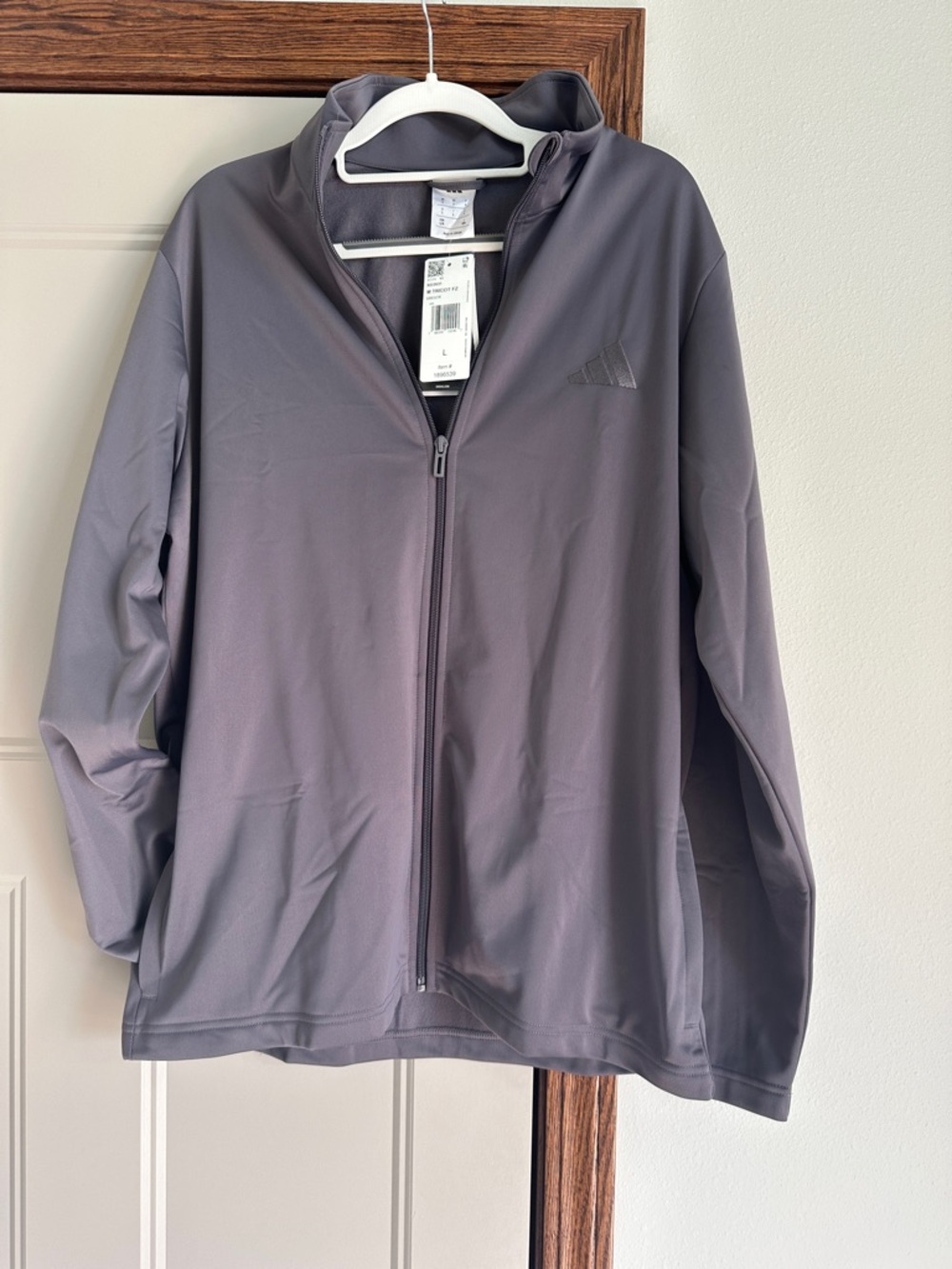 adidas Full-Zip Tricot Track Jacket in Gray Men’s
